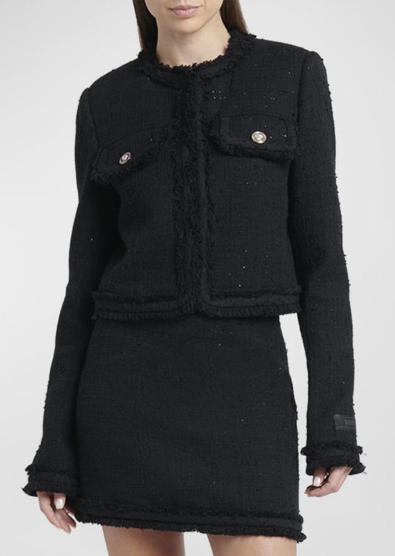 Versace Informal Fringe Tweed Jacket