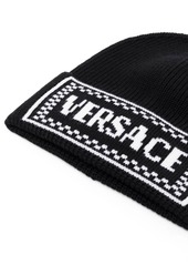 Versace intarsia-knit logo beanie