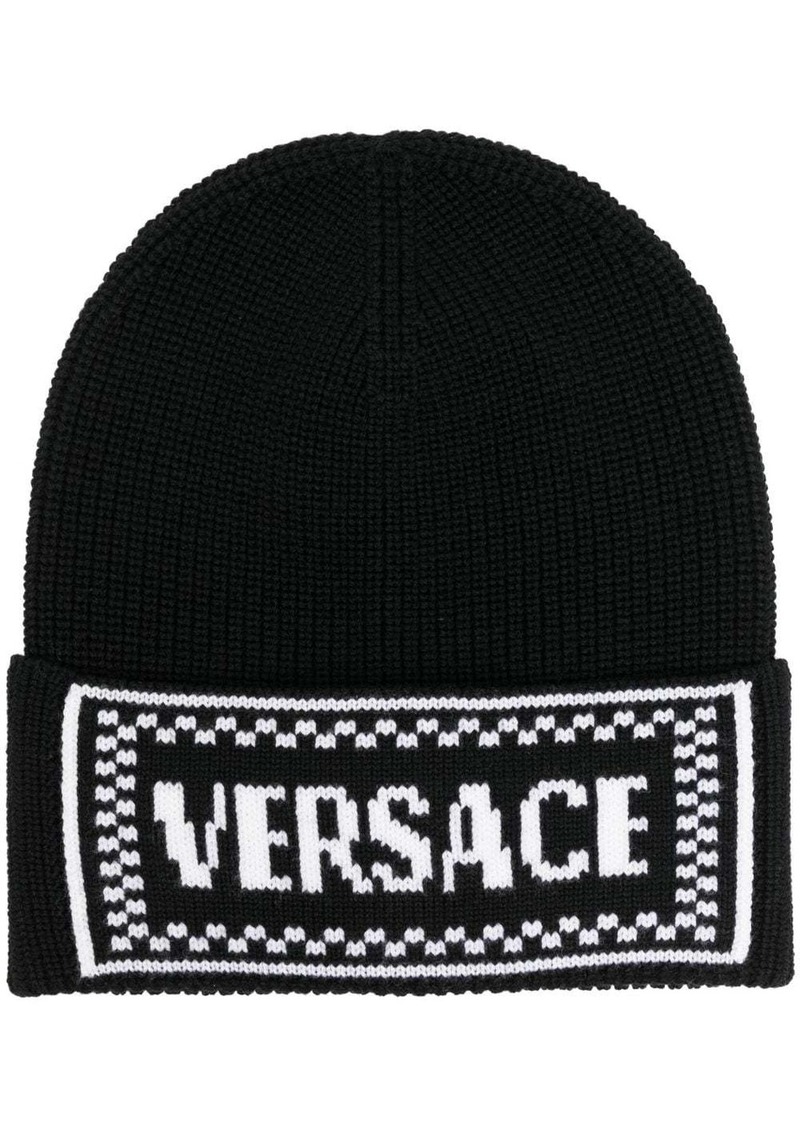 Versace intarsia-knit logo beanie