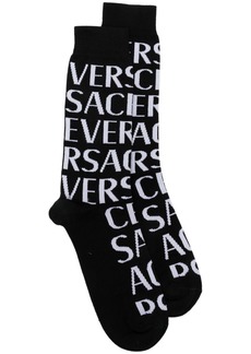Versace intarsia-knit logo socks