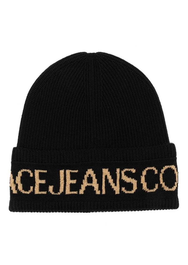 Versace intarsia-logo wool beanie