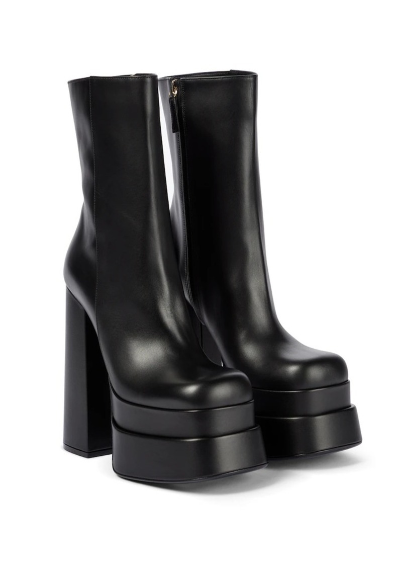Versace Intrico leather platform ankle boots