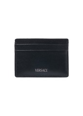 Versace Jacquard & Leather Card Holder