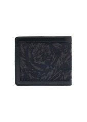 Versace Jacquard & Leather Logo Bifold Wallet