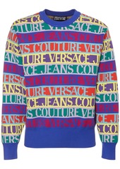 Versace Jacquard Viscose Blend Knit Sweater
