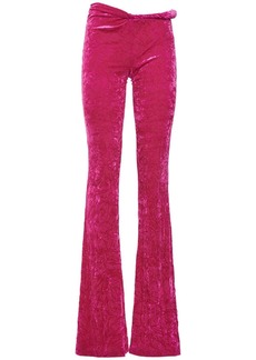 Versace Knotted Stretch Velour Flared Pants