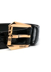 Versace crocodile-embossed leather belt