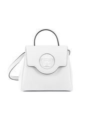 Shop Versace La Vacanza Mini La Medusa Leather Top Handle Bag