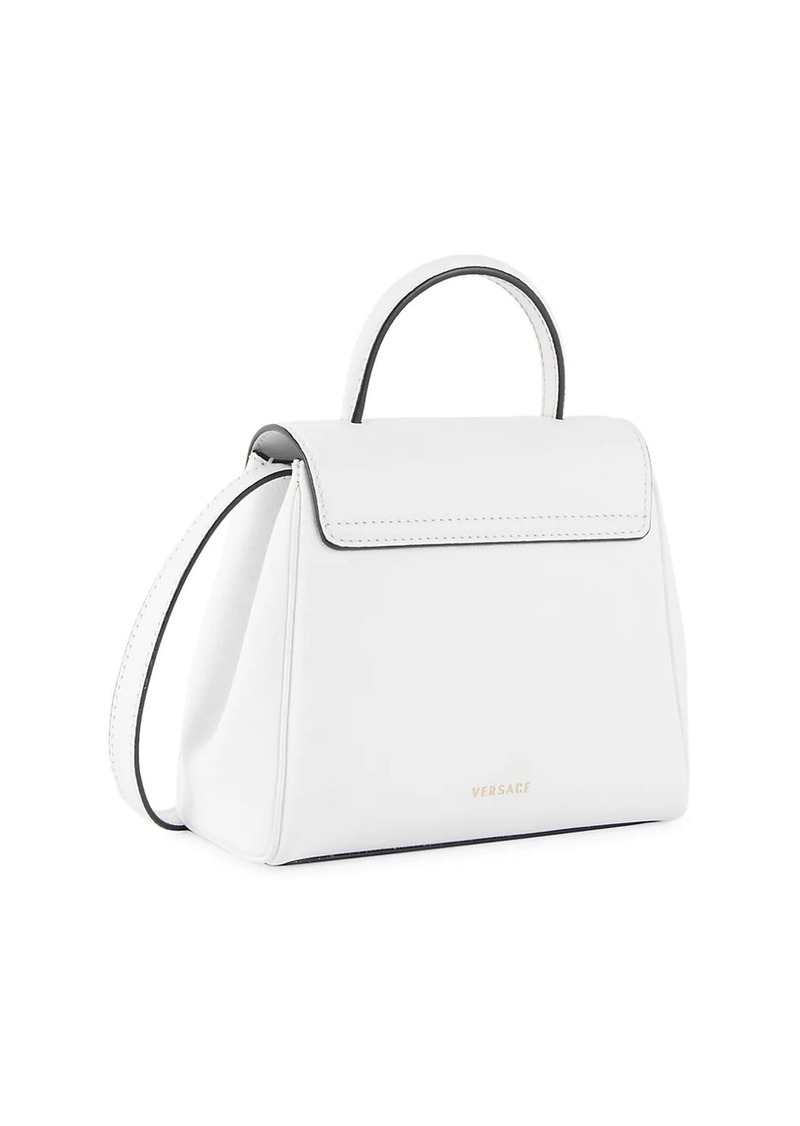Shop Versace La Vacanza Mini Leather & Monogram Shoulder Bag