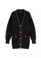 Versace Oversized Knit Wool-Blend Cardigan