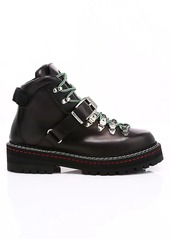Versace Lace-Up Buckle Leather Boots