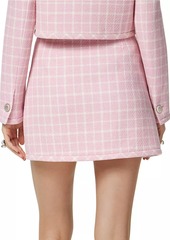 Versace Large Check Wool-Blend Miniskirt