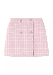 Versace Large Check Wool-Blend Miniskirt