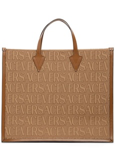 Versace Large Fabric & Leather Tote Bag
