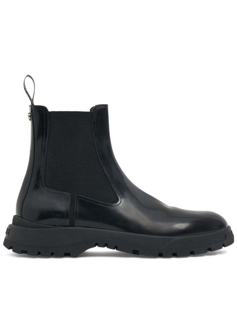 Versace Leather Chelsea Boots