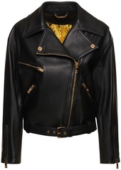 Versace Leather Plongé Biker Jacket