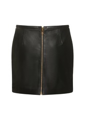 Versace Leather Plongé Mini Skirt W/logo