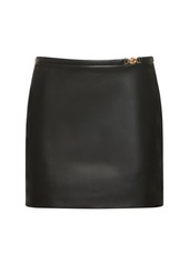 Versace Leather Plongé Mini Skirt W/logo