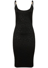 Versace Leopard Knit Midi Dress