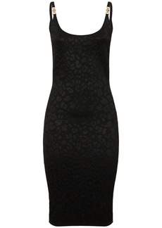 Versace Leopard Knit Midi Dress