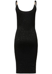 Versace Leopard Knit Midi Dress