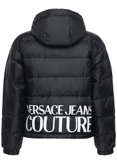 Versace Logo & Print Reversible Down Jacket