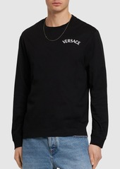 Versace Logo Cotton Long Sleeve T-shirt