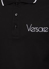 Versace Logo Cotton Piquet Polo