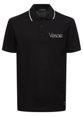Versace Logo Cotton Piquet Polo