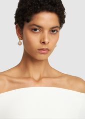 Versace Logo Crystal Pendant Earrings