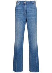 Versace Logo Detail Denim Straight Jeans