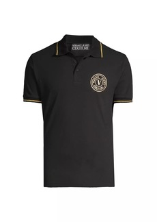 Versace Logo Emblem Cotton Polo Shirt