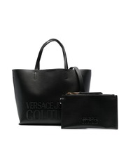 Versace logo-embossed faux-leather tote bag