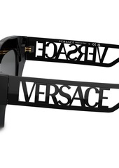 Versace logo-embossed rectangle-frame sunglasses