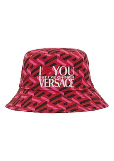 Versace Logo Embroidered Canvas Bucket Hat