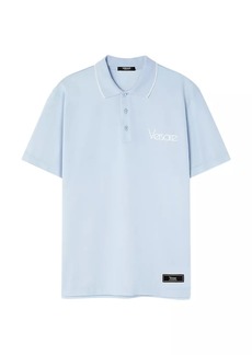 Versace Logo-Embroidered Cotton Polo Shirt