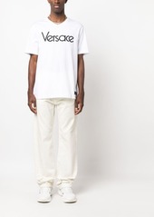 Versace logo-embroidered cotton T-shirt