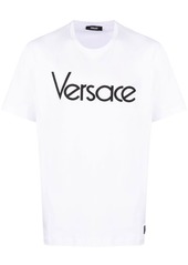 Versace logo-embroidered cotton T-shirt