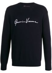 Versace logo embroidered jumper