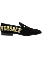 Versace logo embroidered slipper
