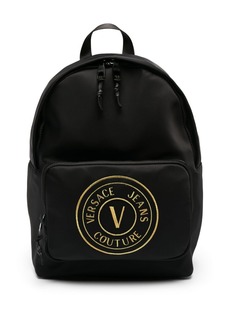 Versace logo-embroidered zip-up backpack