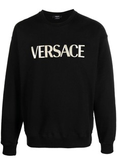 Versace logo-embroidery jersey jumper
