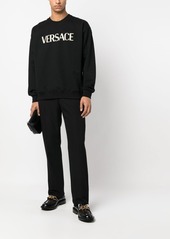 Versace logo-embroidery jersey jumper