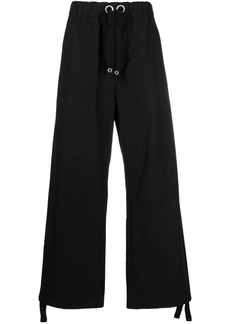 Versace logo-embroidery straight trousers