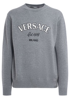 Versace Logo Embroidery Wool Sweater