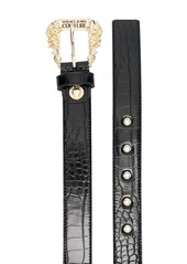 Versace logo-engraved buckle leather belt