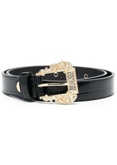 Versace logo-engraved buckle leather belt