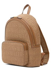 Versace Logo Fabric & Leather Backpack