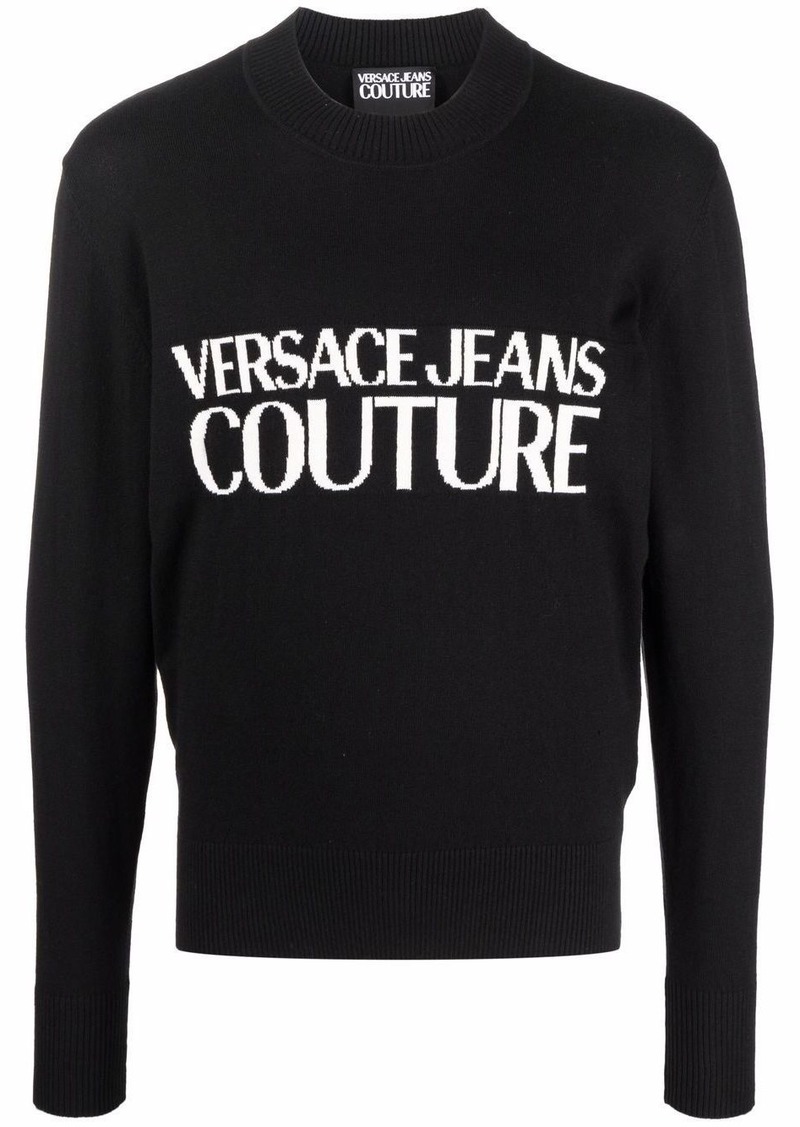 Versace logo intarsia crew-neck jumper