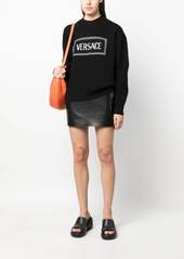 Versace logo-intarsia ribbed jumper